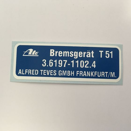 (02 models) Sticker for LHD Ti Tii Turbo Brake Servo ATE T51