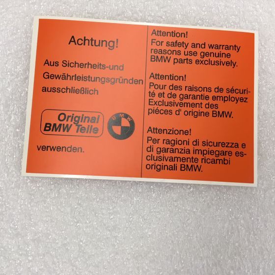 (02 models) Achtung! Sticker - Orange (satin)