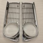 (02 Models) Pair of Silver Late Headlamp Grilles