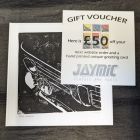 £50 Jaymic Gift Voucher & Handprinted Card 49/49 Schwarz
