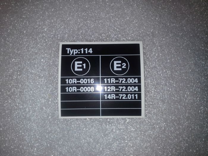 (02 models) E mark Sticker typ 114