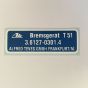 (02 models) Sticker for LHD Carb Brake Servo ATE T51